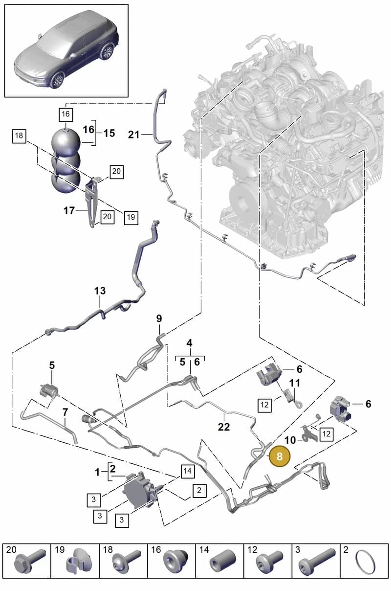 PAB13161101 — Porsche Cayenne (2017-2023) diagram p51108000, position 8