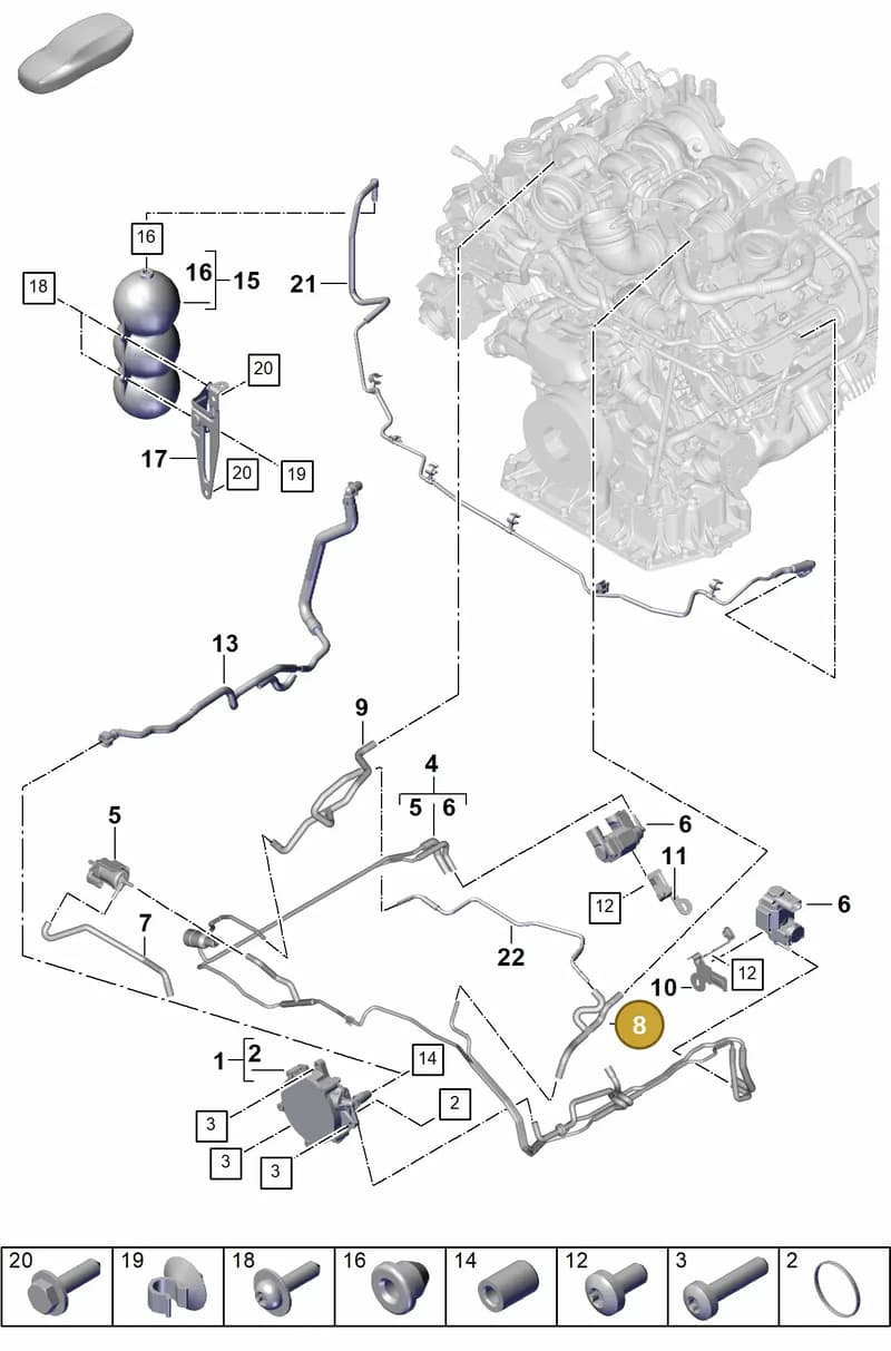 PAB13161101 — Porsche Cayenne Coupe (2023-2023) diagram p60107410, position 8