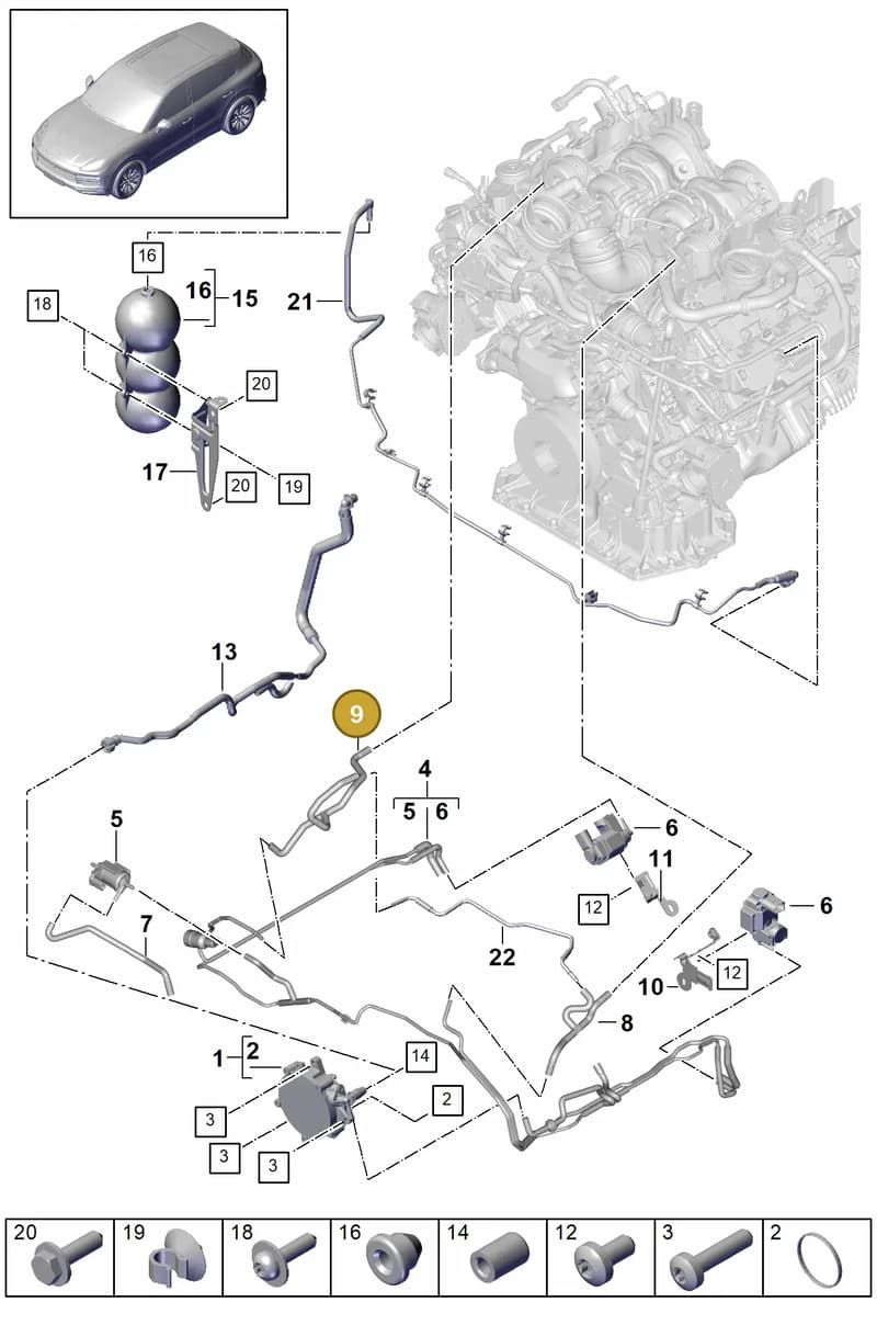 PAB13161200 — Porsche Cayenne (2017-2023) diagram p51108000, position 9