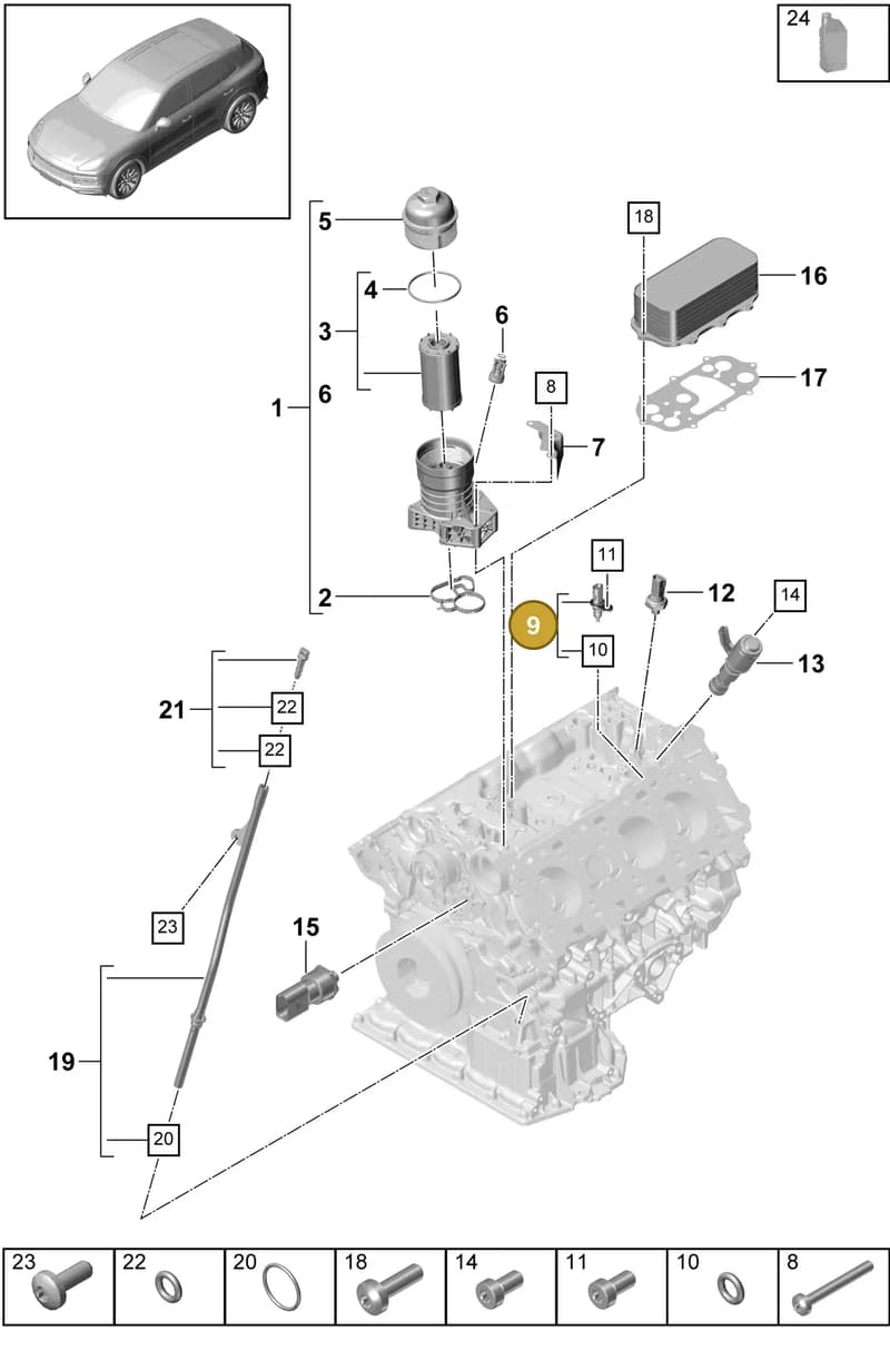PAB13303400 — Porsche Cayenne (2017-2023) diagram p51104000, position 9