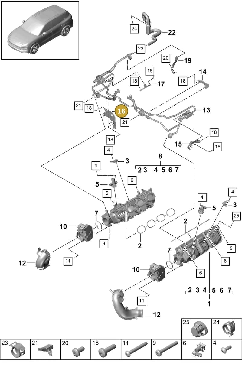 PAB133105B — Porsche Cayenne (2017-2023) diagram p51107030, position 16
