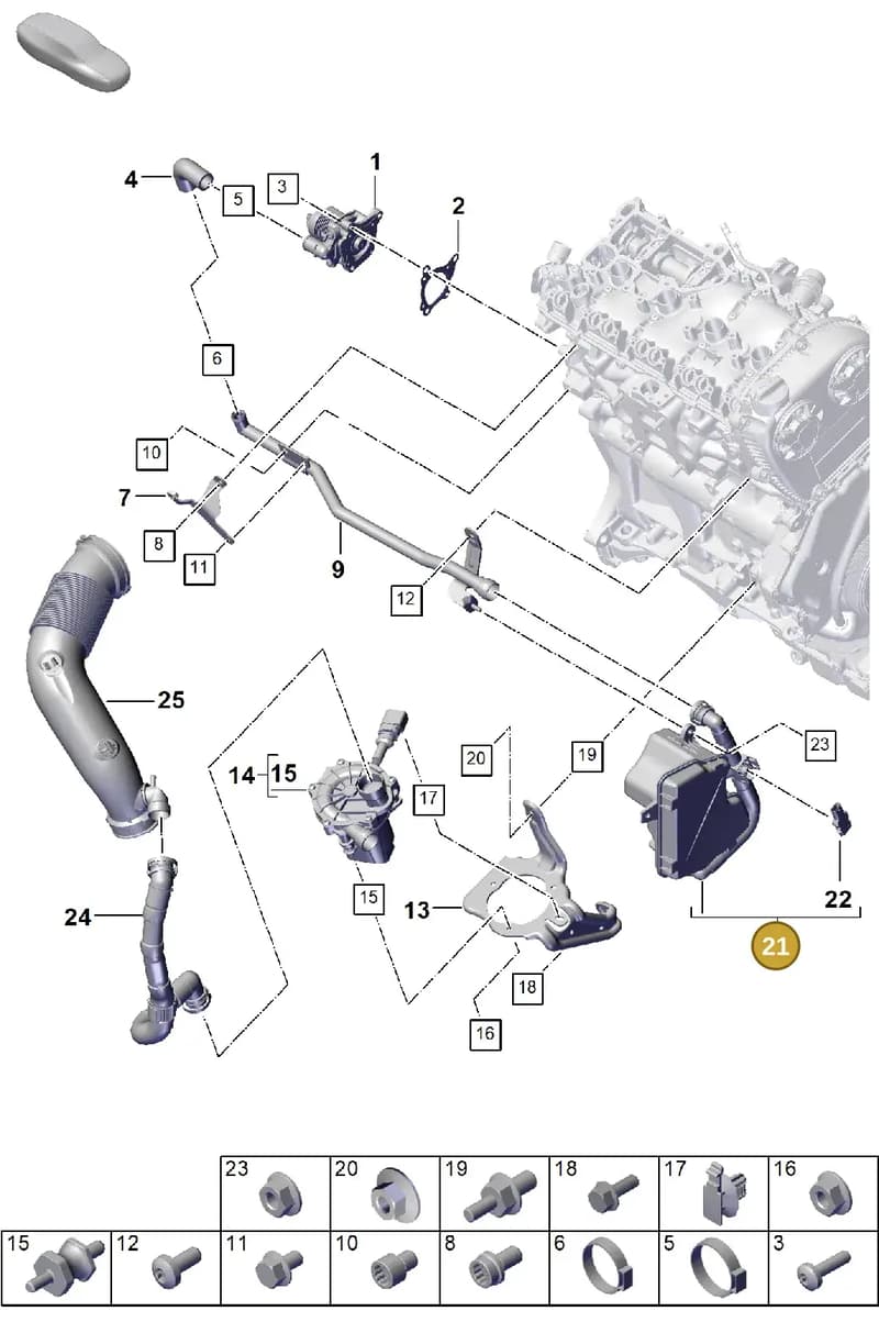 PAB133121 — Porsche Cayenne Coupe (2023-2023) diagram p60108000, position 21