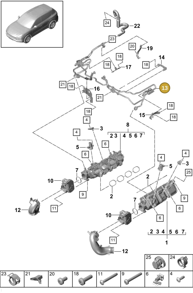 PAB133352 — Porsche Cayenne (2017-2023) diagram p51107030, position 13