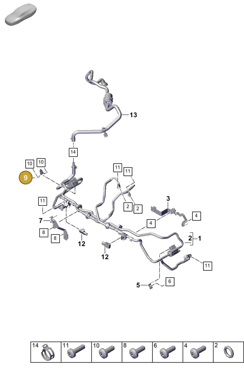 PAB133519 — Porsche Panamera (2023-2025) diagram p62107300, position 9