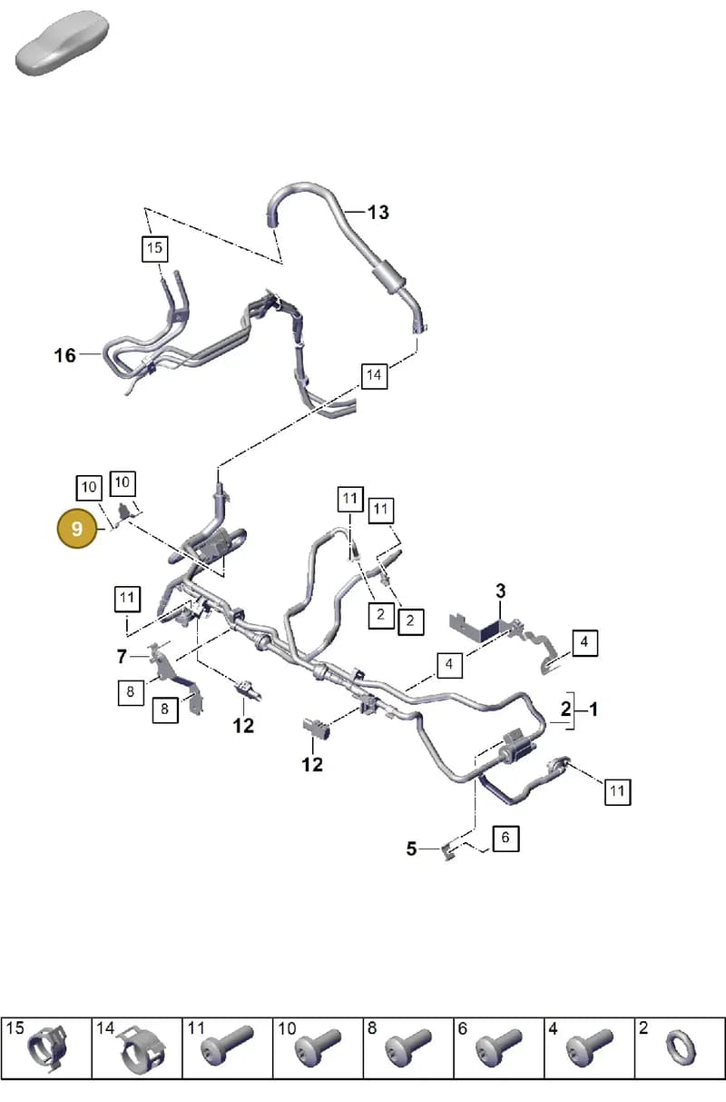 PAB133519 — Porsche Cayenne Coupe (2023-2023) diagram p60107330, position 9