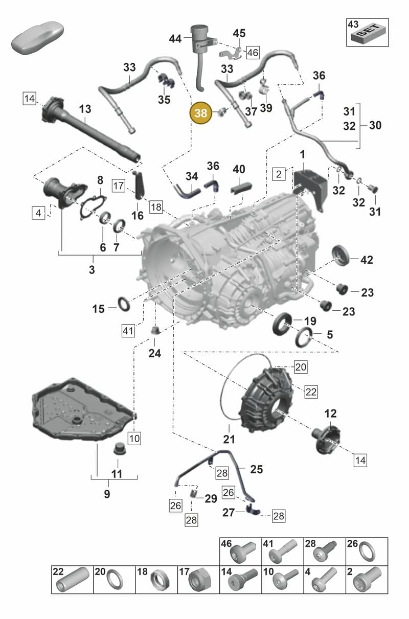 PAB133687 — Porsche 911 (2021-2022) diagram p59302100, position 38