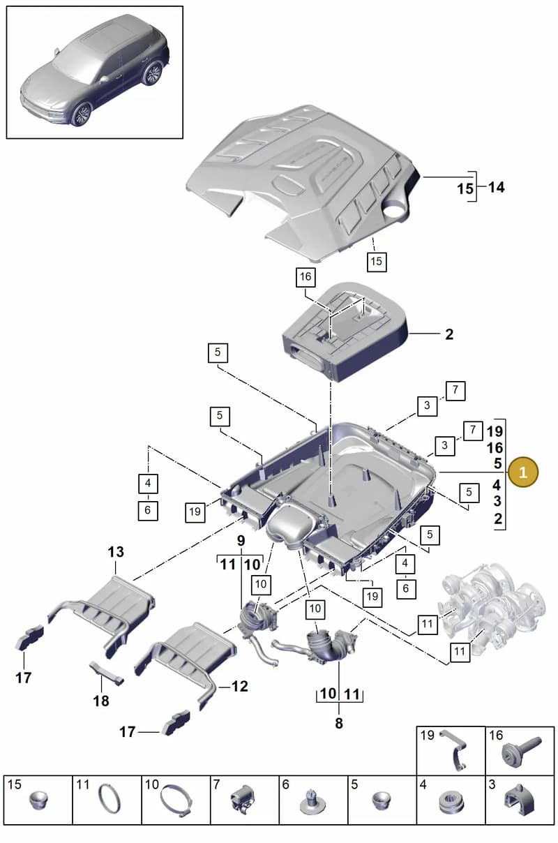 PAB133835A — Porsche Cayenne (2017-2023) diagram p51106000, position 1