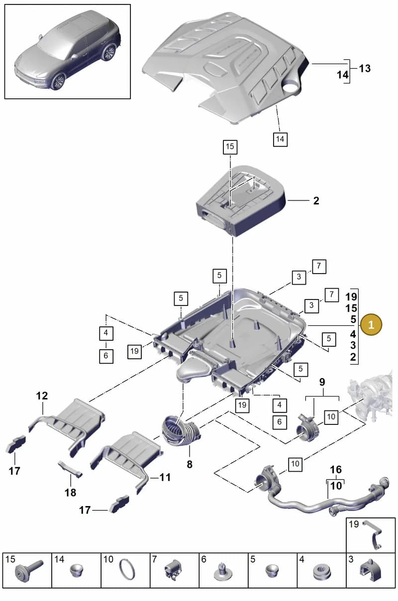 PAB133835B — Porsche Cayenne (2017-2023) diagram p51106010, position 1