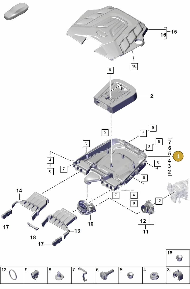 PAB133835B — Porsche Cayenne Coupe (2023-2023) diagram p60106010, position 1