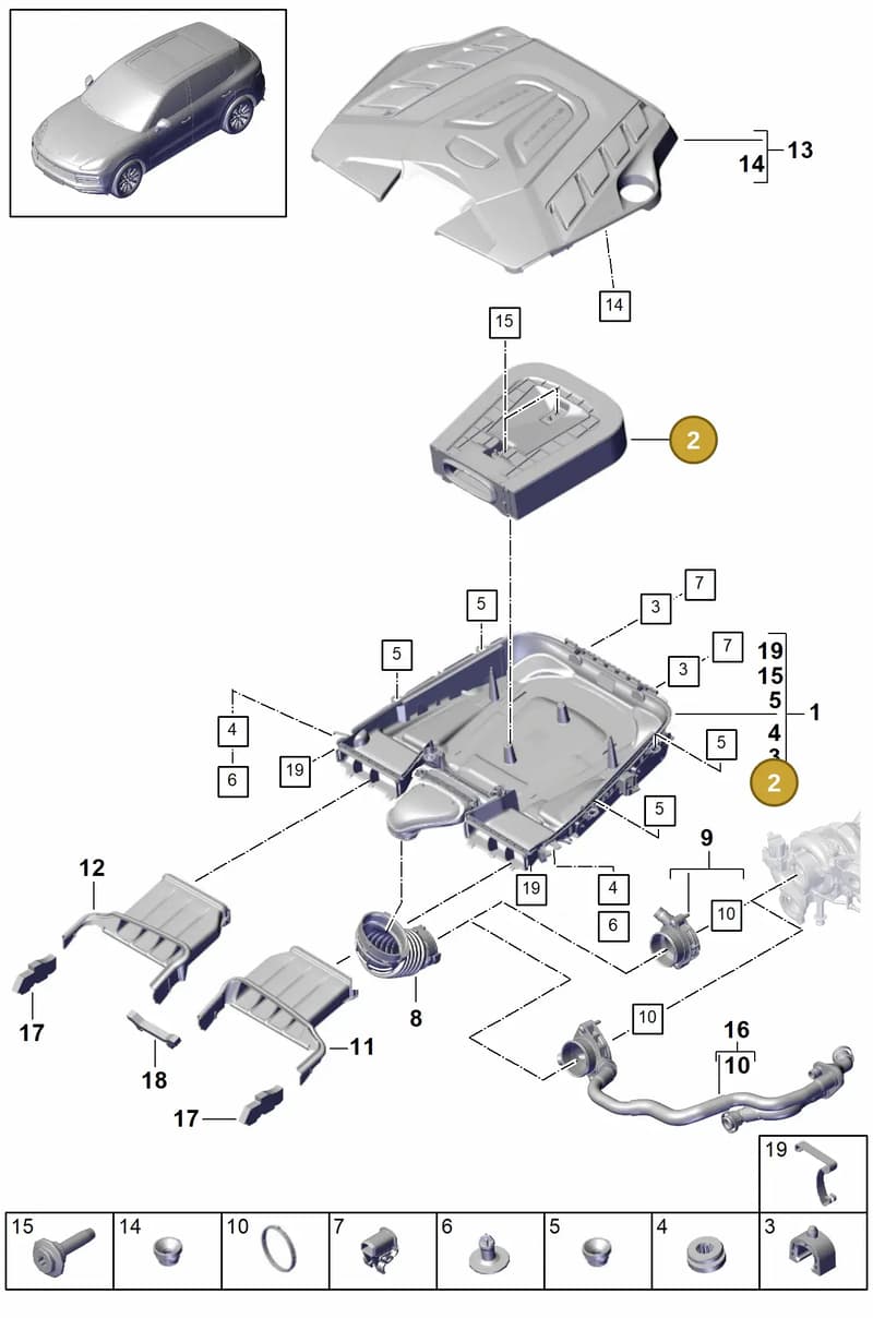PAB133843A — Porsche Cayenne (2017-2023) diagram p51106010, position 2