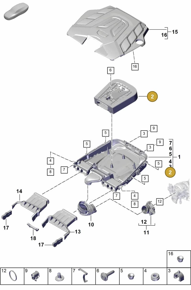 PAB133843A — Porsche Cayenne Coupe (2023-2023) diagram p60106010, position 2