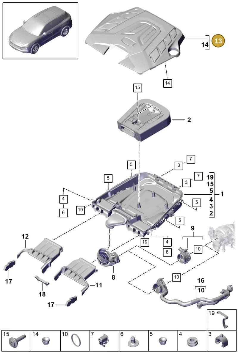 PAB133849 — Porsche Cayenne (2017-2023) diagram p51106010, position 13
