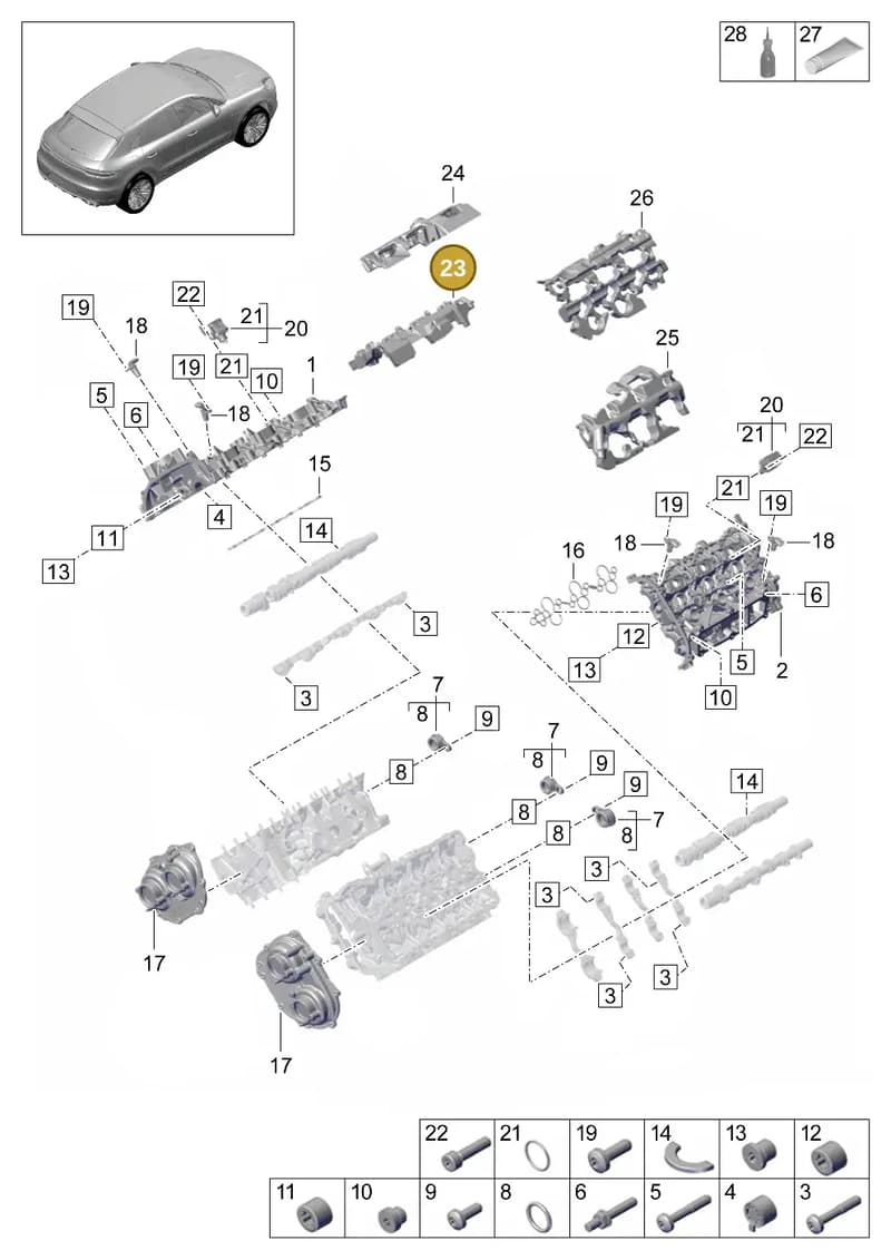 PAB133875B — Porsche Macan (2018-2022) diagram p52000072, position 23