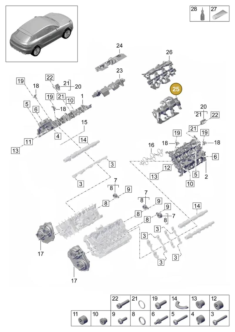 PAB133876A — Porsche Macan (2018-2022) diagram p52000072, position 25