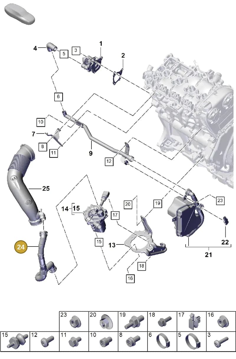 PAB133889 — Porsche Cayenne Coupe (2023-2023) diagram p60108000, position 24