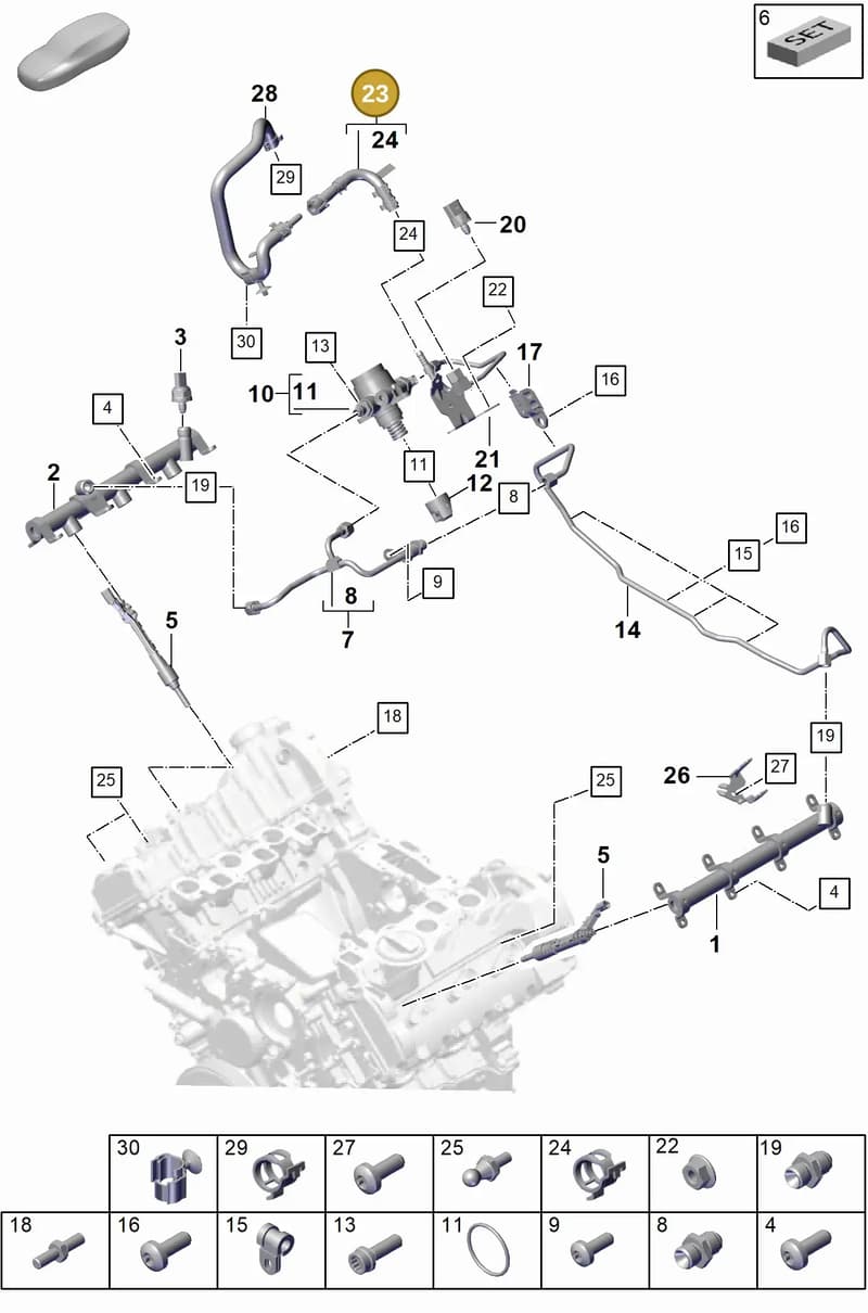 PAB13398600 — Porsche Cayenne Coupe (2023-2023) diagram p60107010, position 23