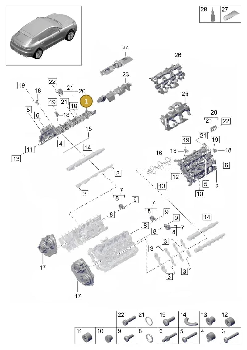 PAB145100 — Porsche Macan (2018-2022) diagram p52000072, position 1