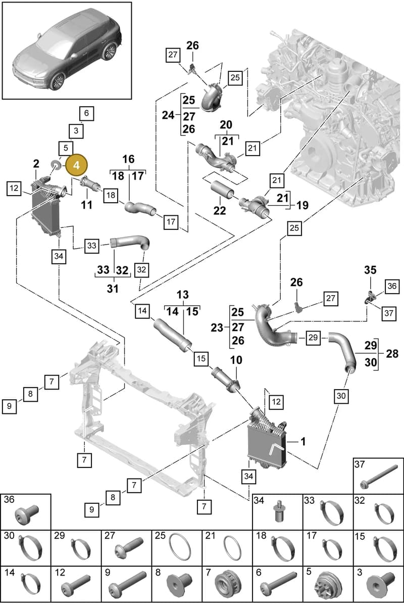 PAB14517500 — Porsche Cayenne (2017-2023) diagram p51107060, position 4