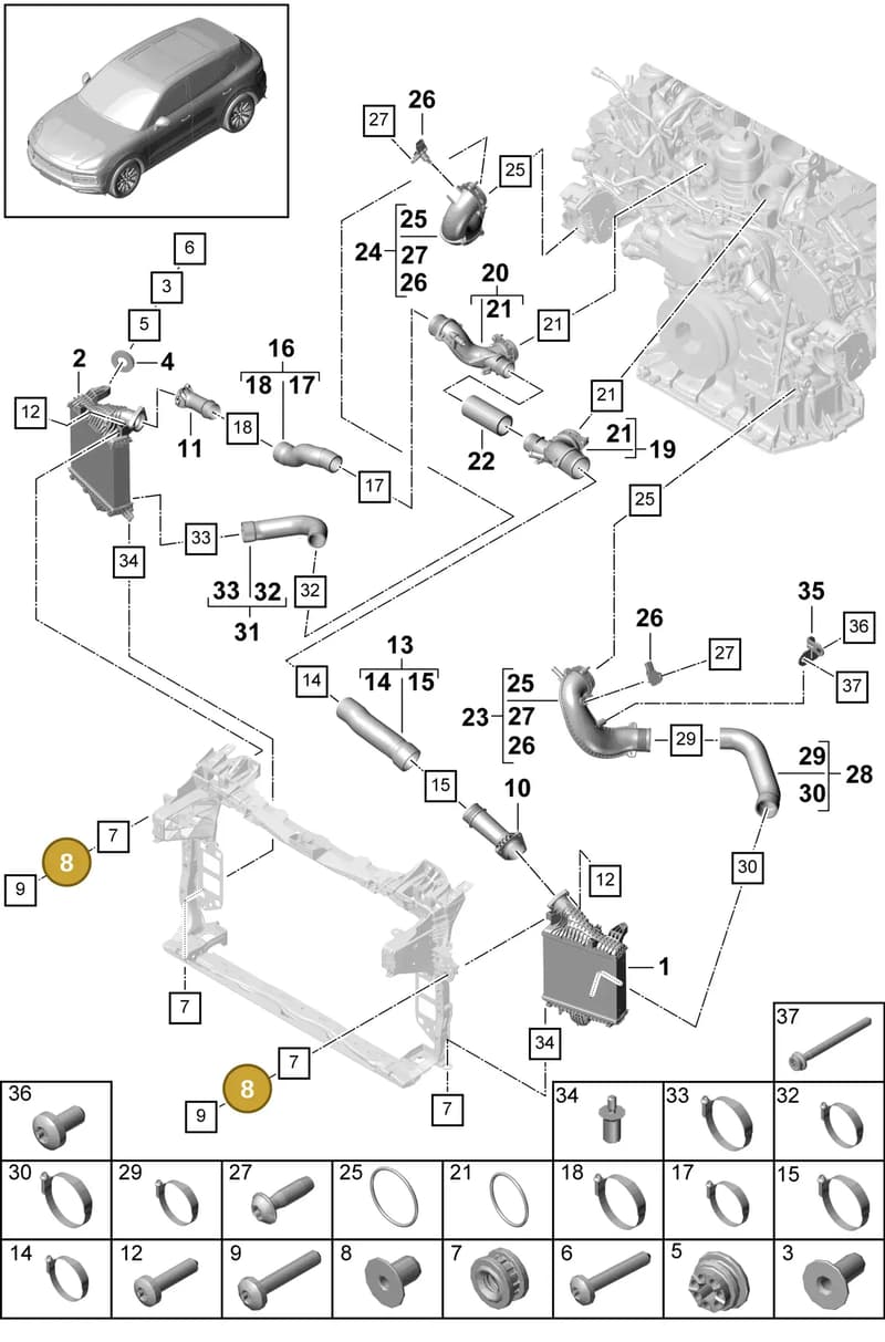 PAB14521900 — Porsche Cayenne (2017-2023) diagram p51107060, position 8