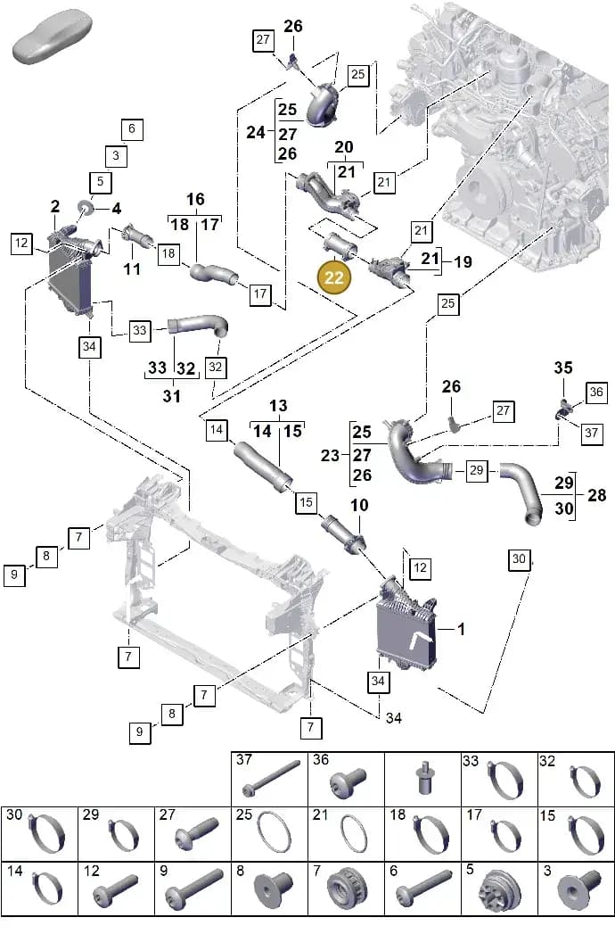 PAB145405B — Porsche Cayenne Coupe (2023-2023) diagram p60107230, position 22