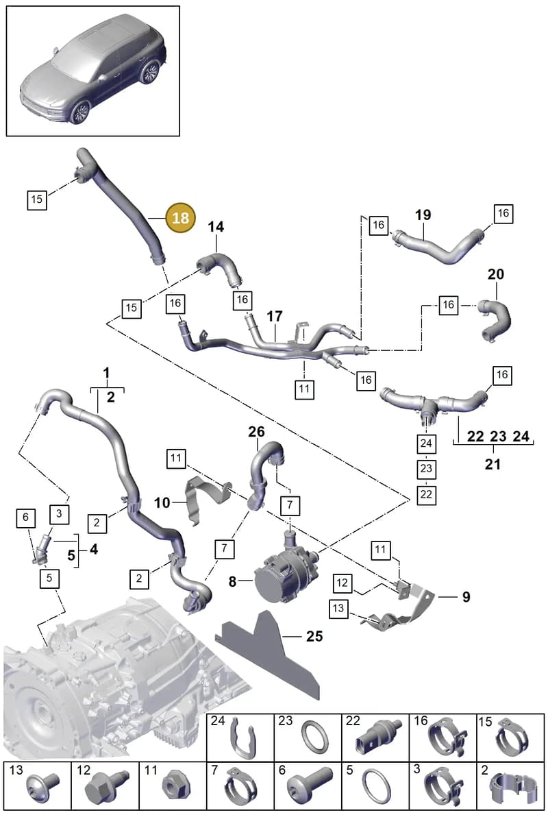 PAB145562B — Porsche Cayenne (2017-2023) diagram p51105080, position 18