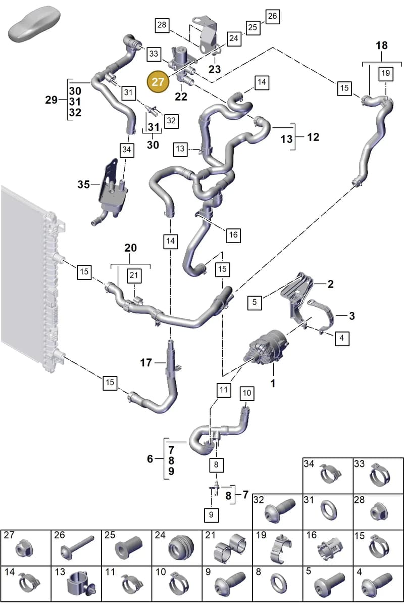PAB145564B — Porsche Cayenne Coupe (2023-2023) diagram p60105330, position 27