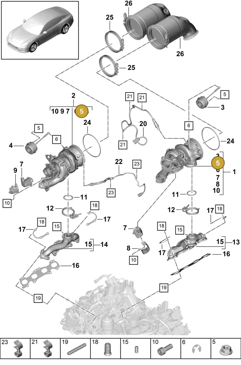 PAB14563500 — Porsche Panamera (2016-2020) diagram p49202000, position 5