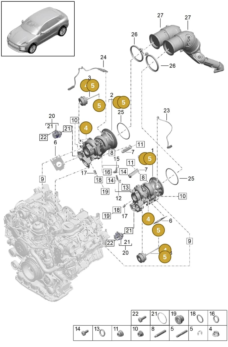PAB14563500 — Porsche Macan (2018-2022) diagram p52000046, position 4+5