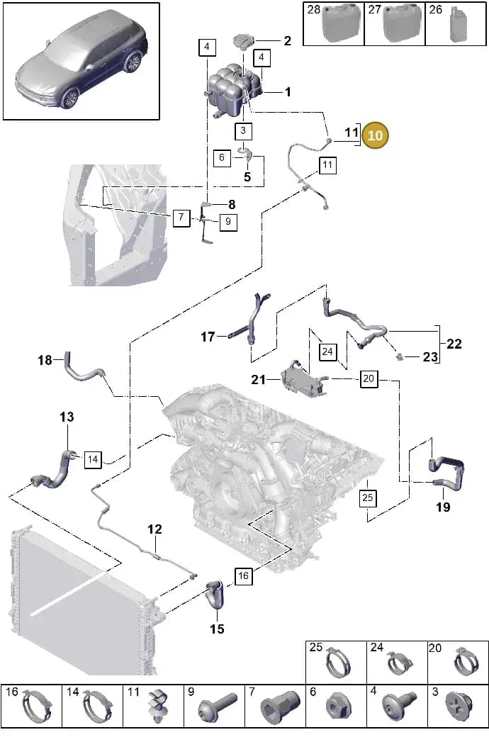 PAB145637 — Porsche Cayenne (2017-2023) diagram p51105070, position 10