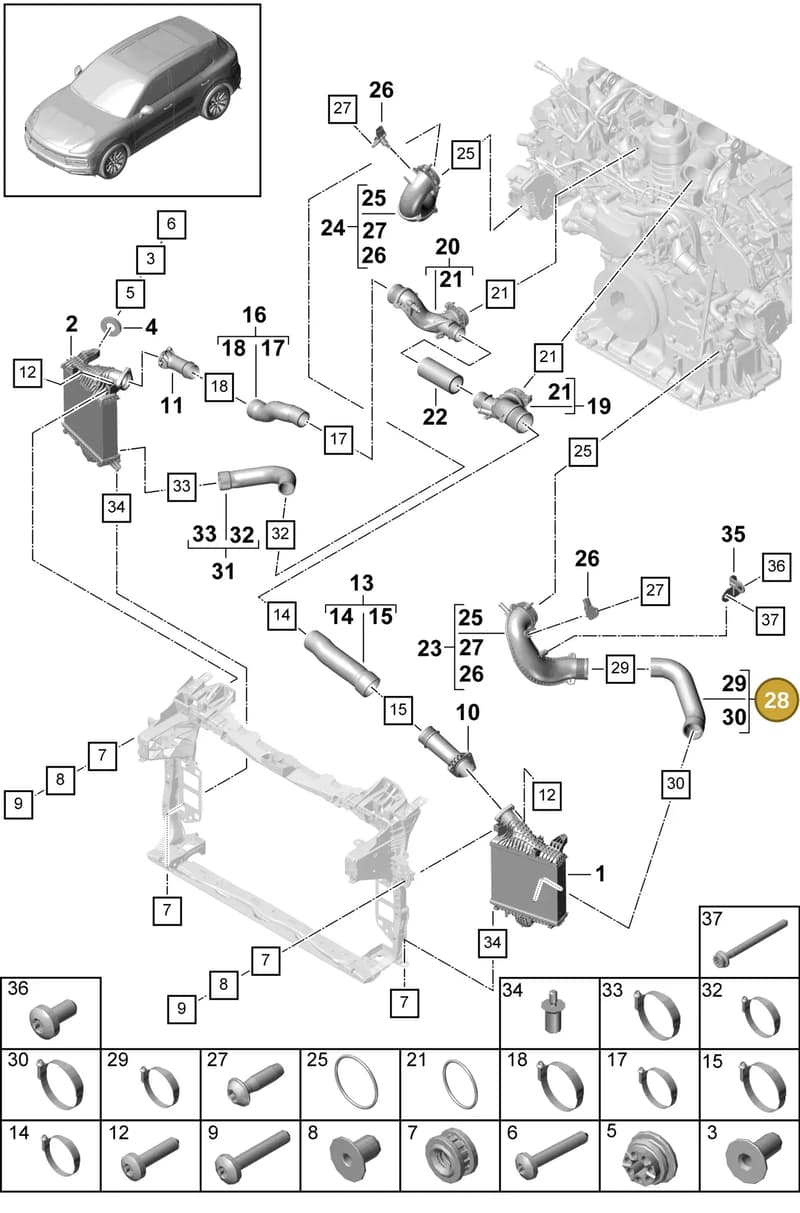 PAB14567320 — Porsche Cayenne (2017-2023) diagram p51107060, position 28
