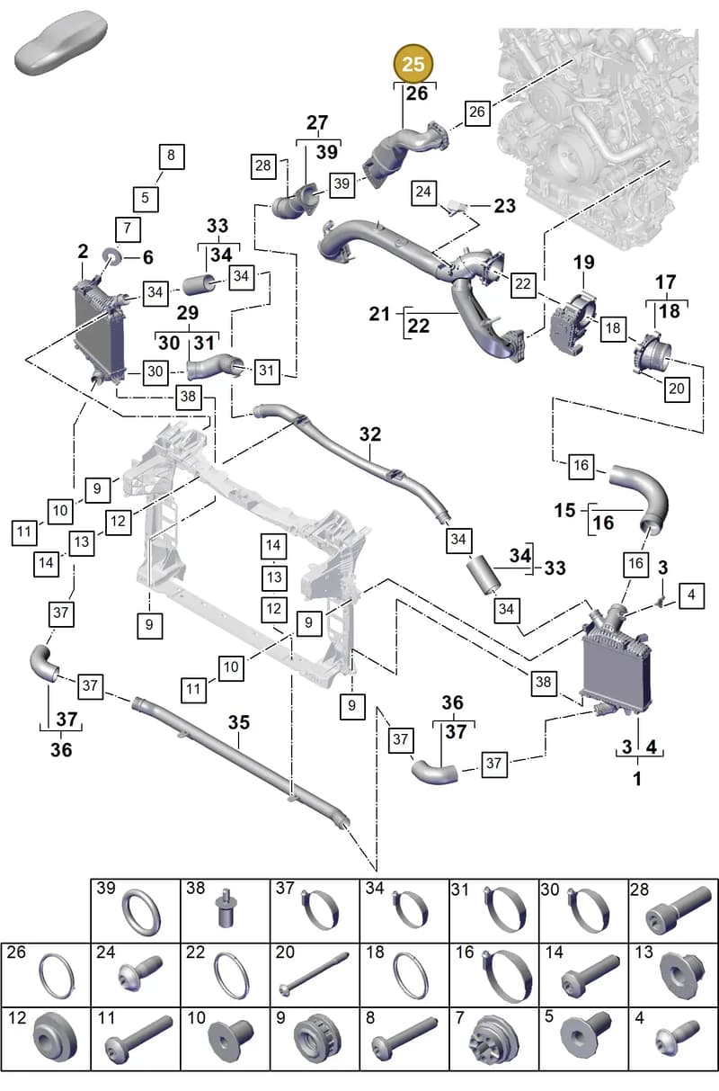 PAB14567330 — Porsche Cayenne Coupe (2023-2023) diagram p60107210, position 25