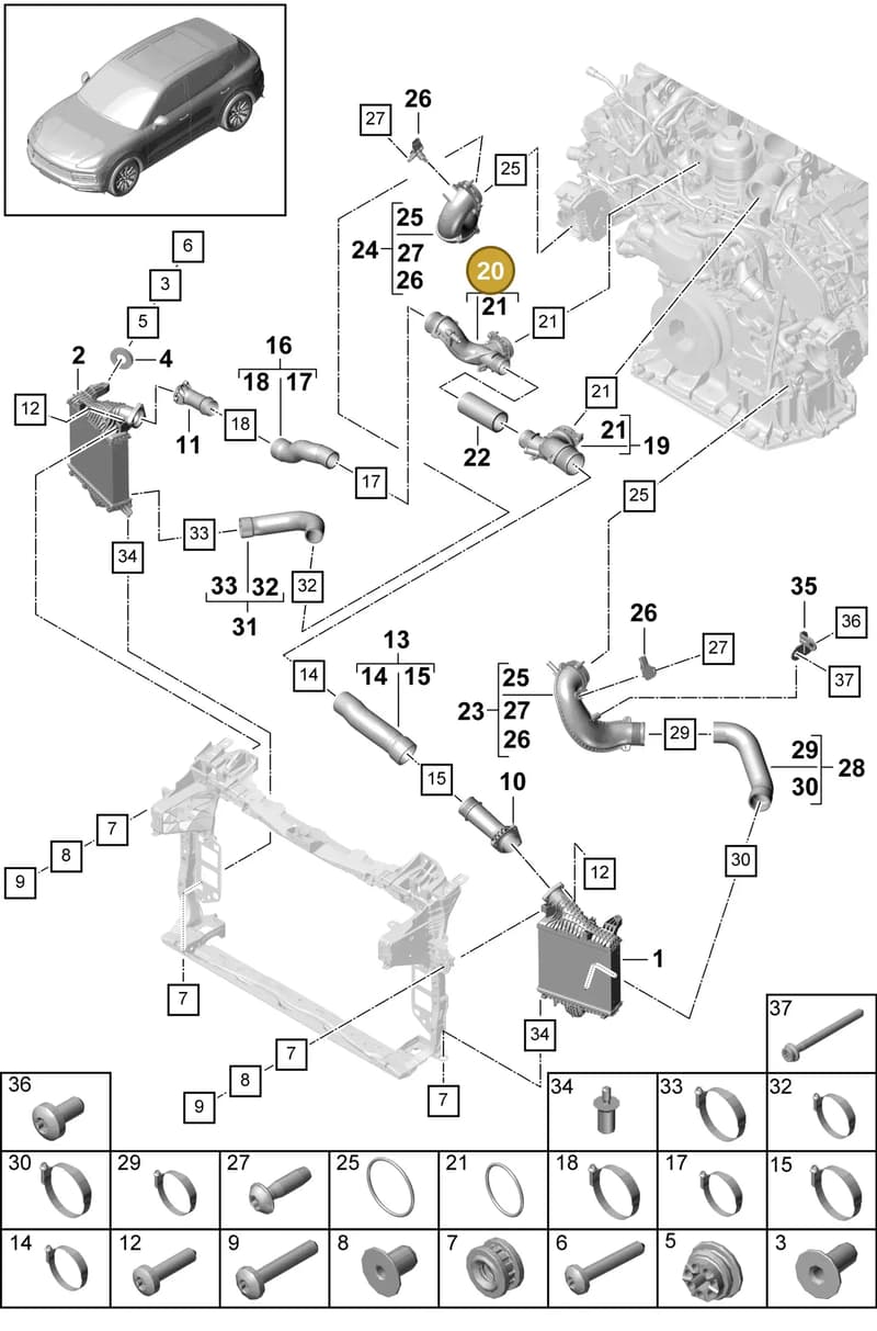 PAB14567400 — Porsche Cayenne (2017-2023) diagram p51107060, position 20