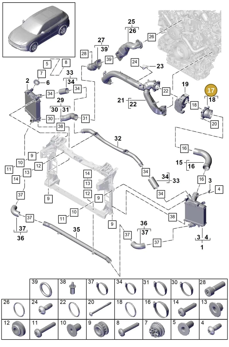 PAB14567430 — Porsche Cayenne (2017-2023) diagram p51107070, position 17