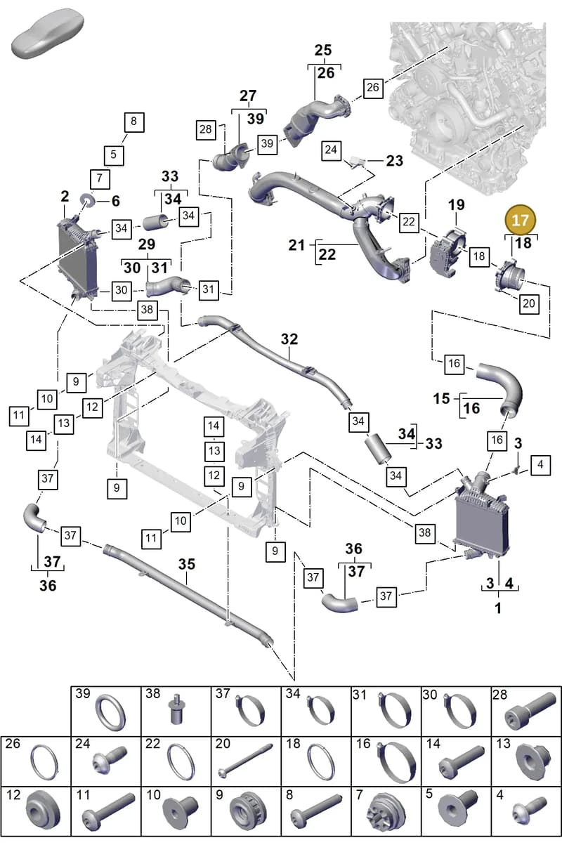 PAB14567430 — Porsche Cayenne Coupe (2023-2023) diagram p60107210, position 17