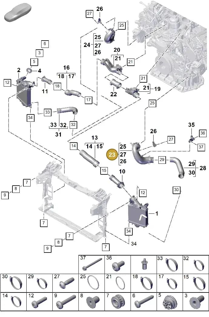 PAB145681B — Porsche Cayenne Coupe (2023-2023) diagram p60107230, position 23
