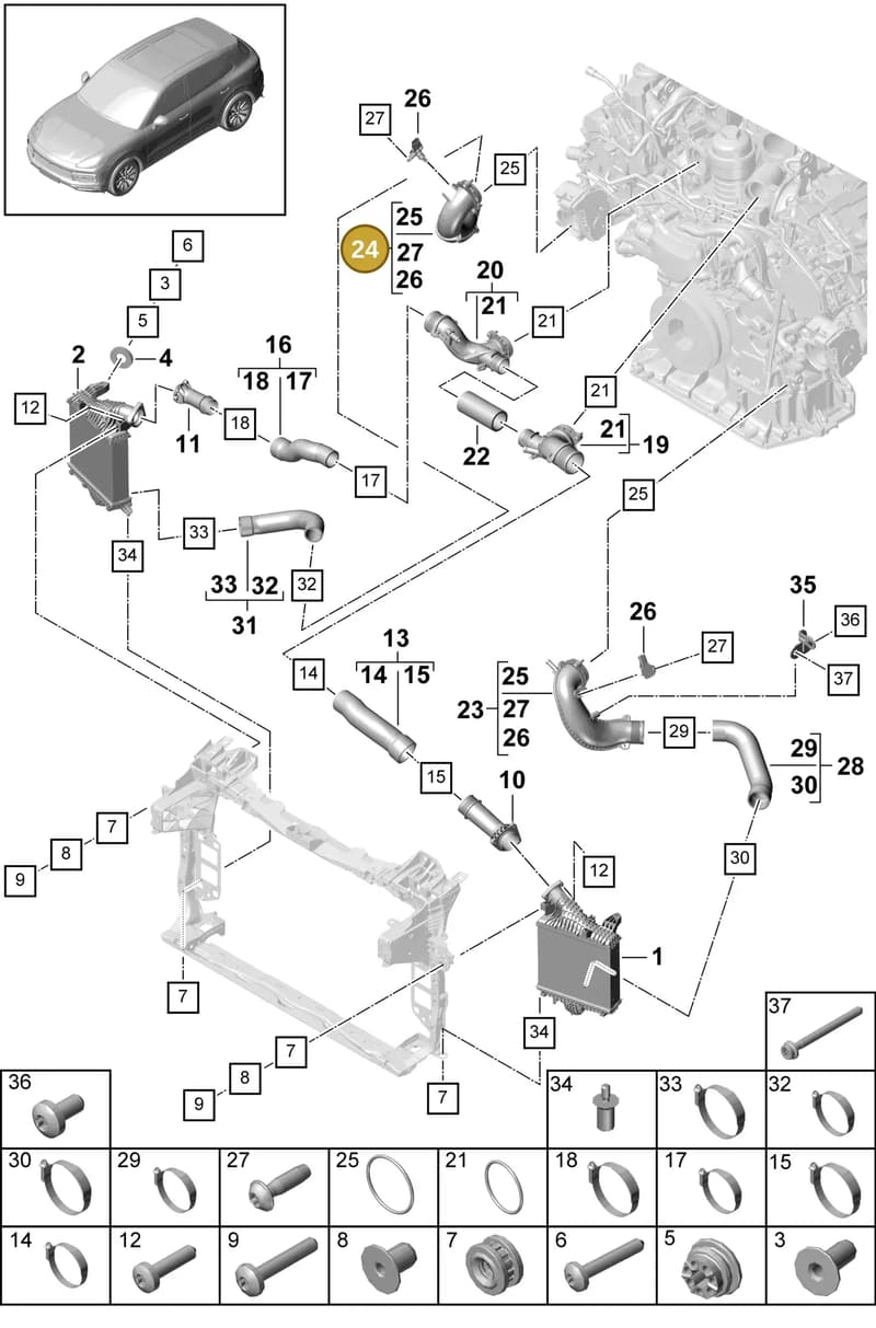 PAB145682A — Porsche Cayenne (2017-2023) diagram p51107060, position 24