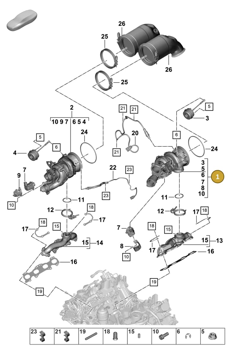 PAB145721A — Porsche Panamera (2020-2023) diagram p58202000, position 1