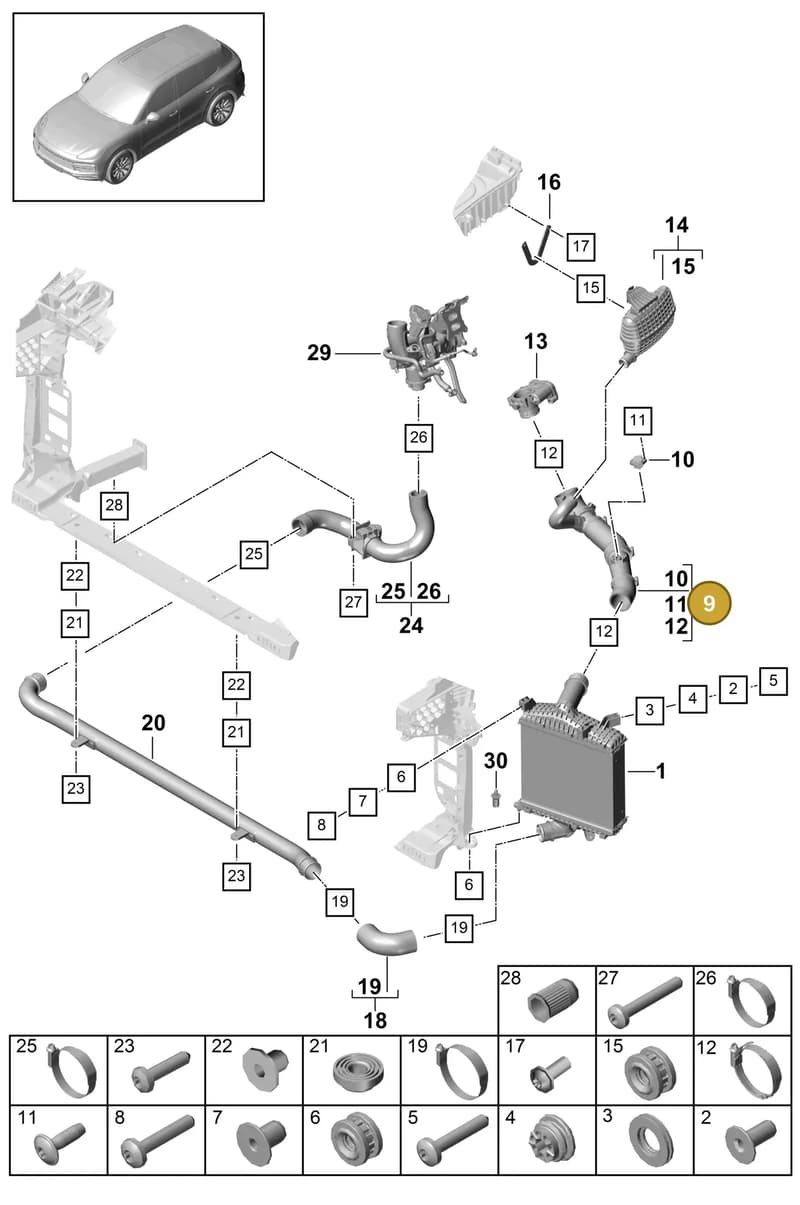 PAB145737B — Porsche Cayenne (2017-2023) diagram p51107080, position 9