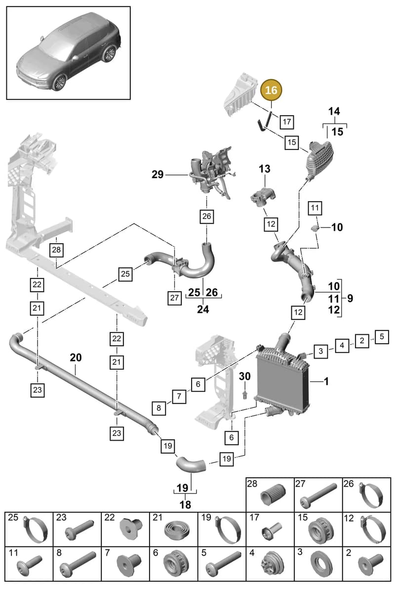 PAB145879 — Porsche Cayenne (2017-2023) diagram p51107080, position 16