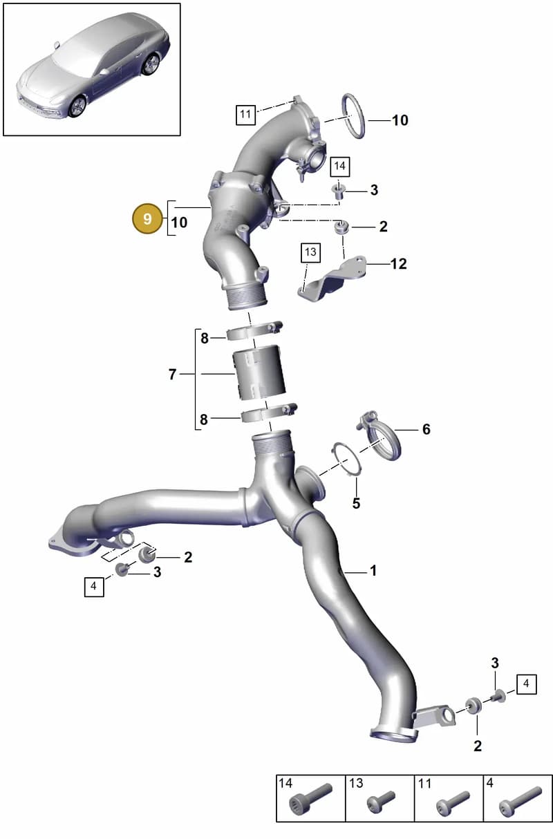 PAB145901 — Porsche Panamera (2016-2020) diagram p49107070, position 9