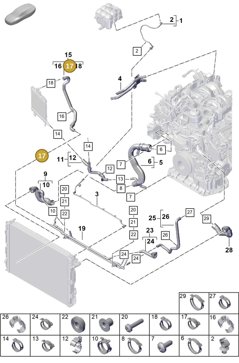 PAB145909C — Porsche Cayenne Coupe (2023-2023) diagram p60105370, position 17