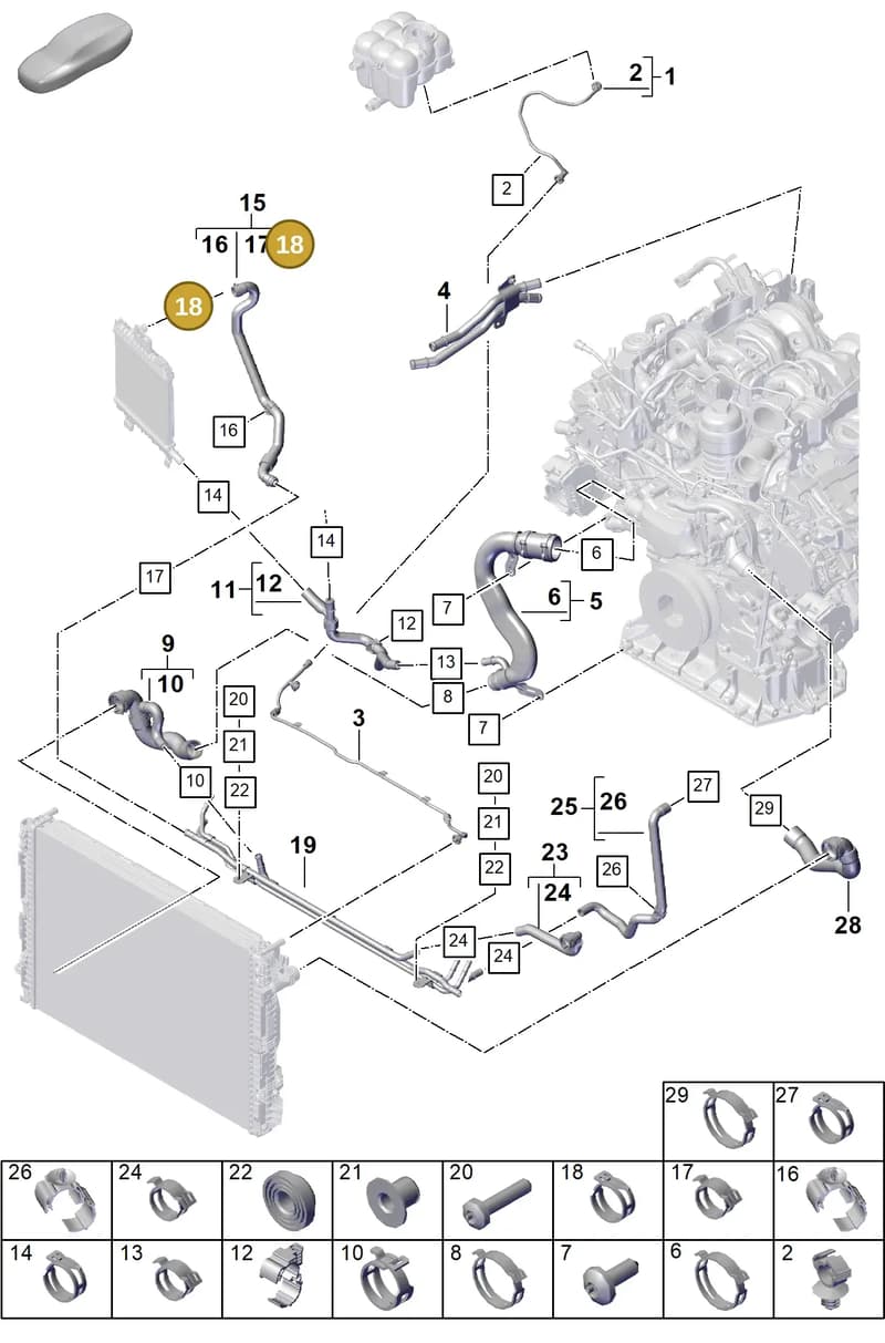 PAB145909D — Porsche Cayenne Coupe (2023-2023) diagram p60105370, position 18