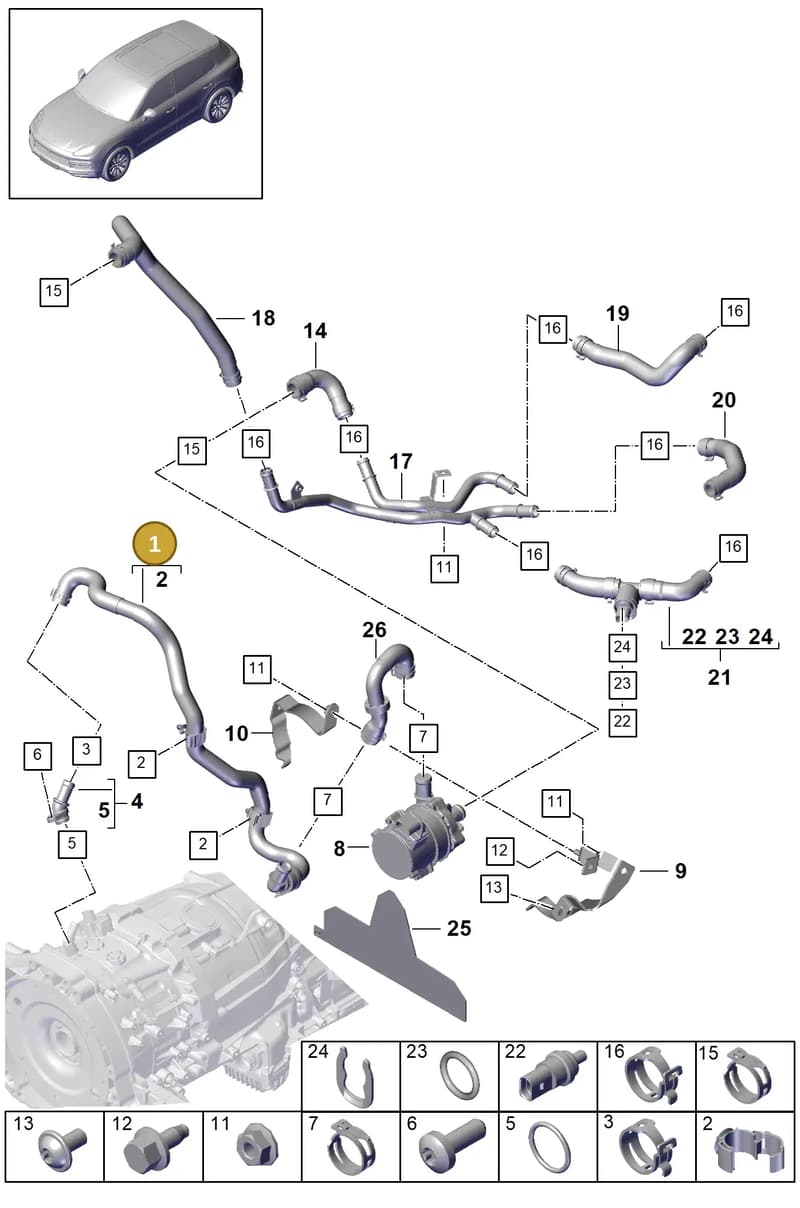 PAB145910 — Porsche Cayenne (2017-2023) diagram p51105080, position 1