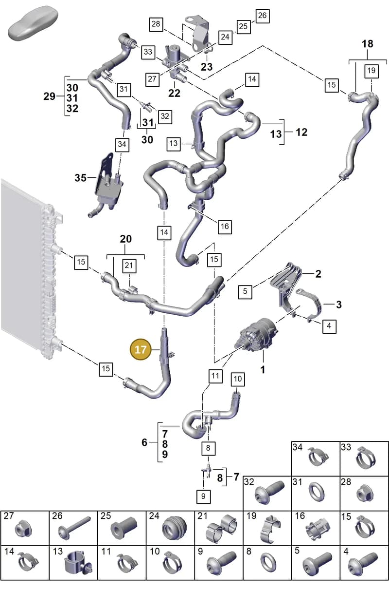 PAB145947A — Porsche Cayenne Coupe (2023-2023) diagram p60105330, position 17