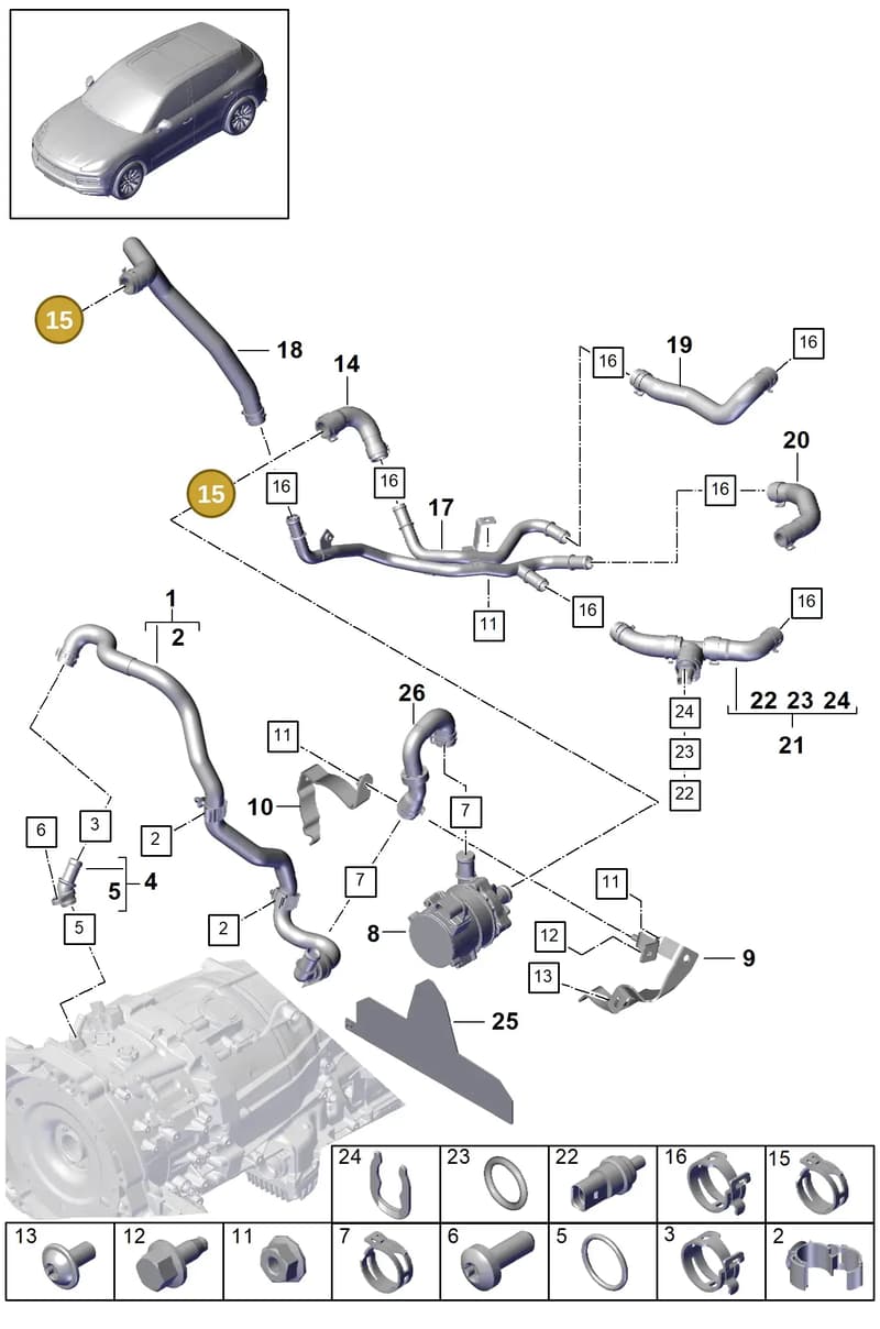 PAB145947B — Porsche Cayenne (2017-2023) diagram p51105080, position 15