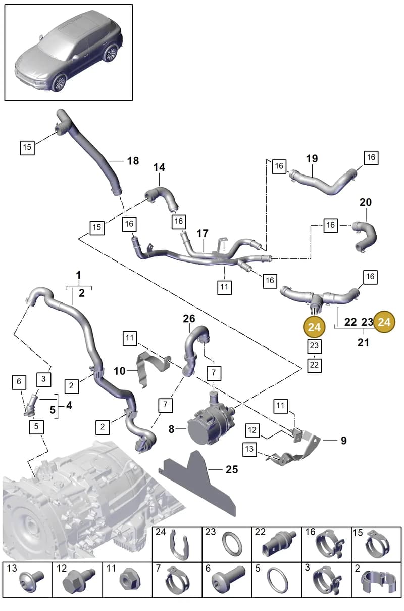 PAB145947D — Porsche Cayenne (2017-2023) diagram p51105080, position 24