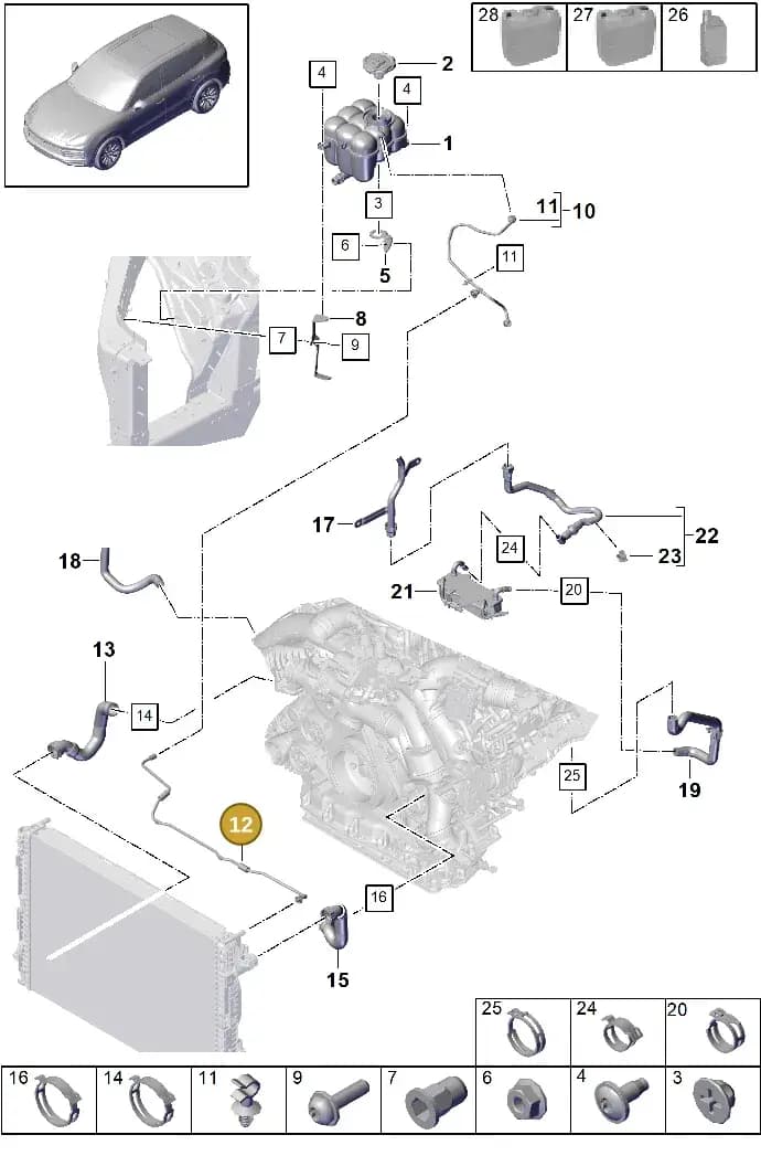 PAB145947 — Porsche Cayenne (2017-2023) diagram p51105070, position 12