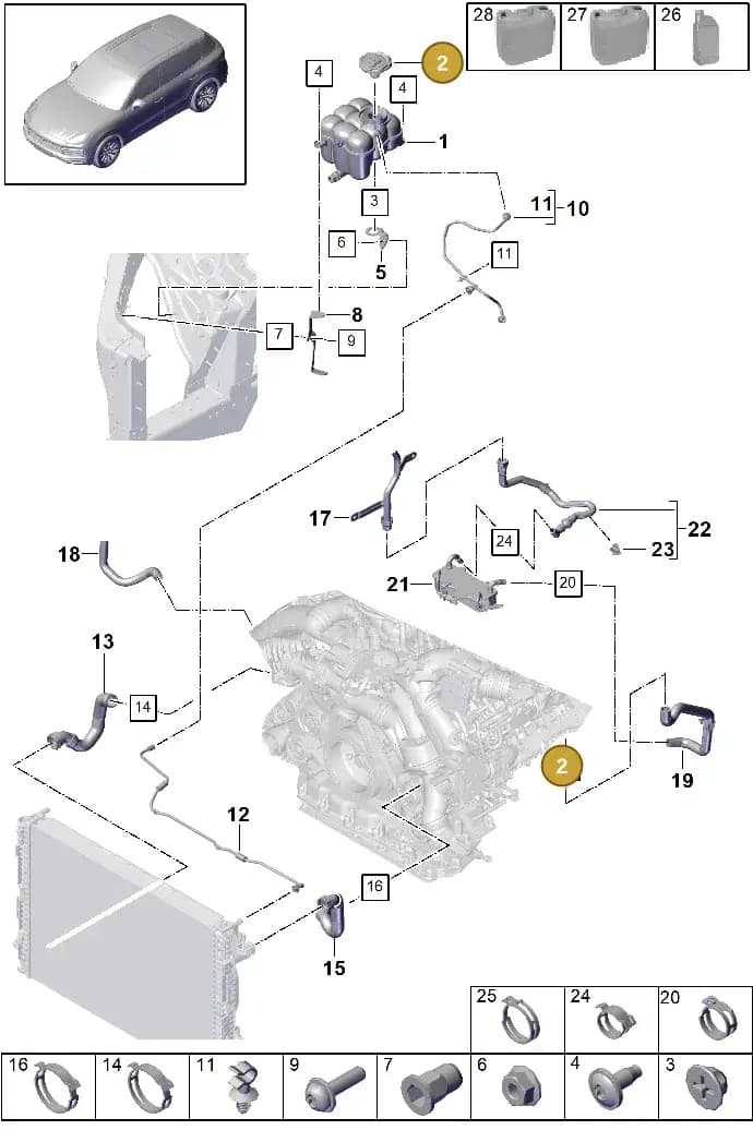 PAB145948 — Porsche Cayenne (2017-2023) diagram p51105070, position 2