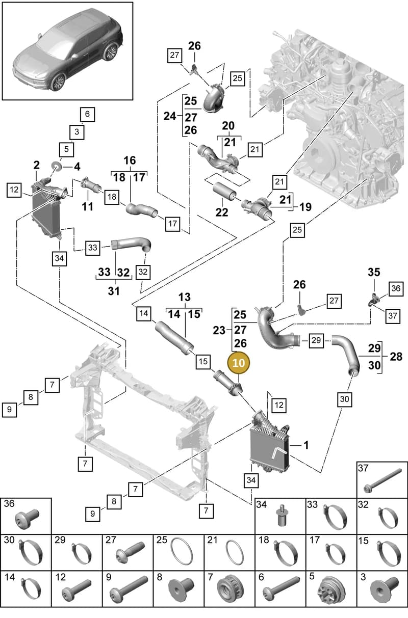 PAB14595510 — Porsche Cayenne (2017-2023) diagram p51107060, position 10