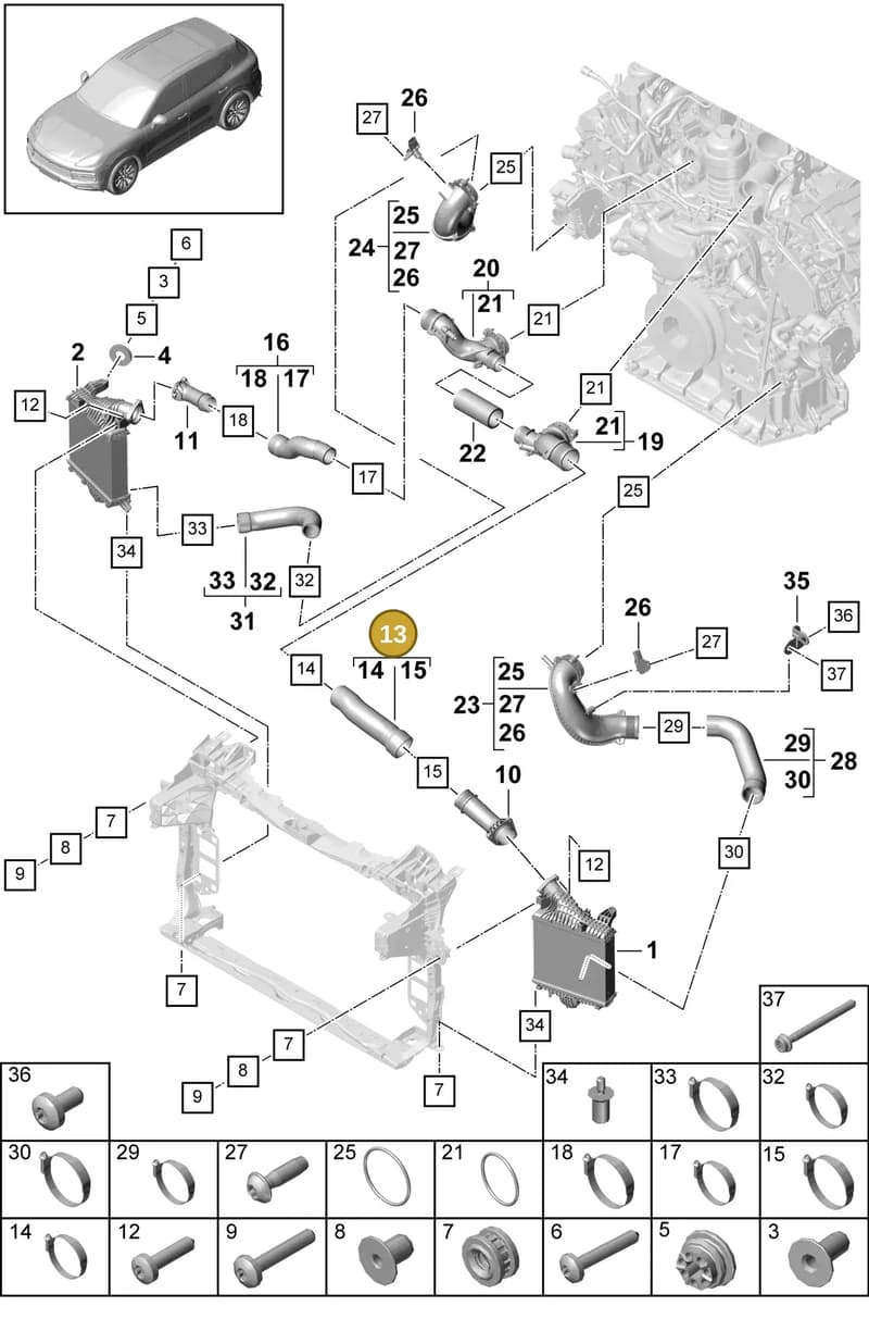 PAB14597910 — Porsche Cayenne (2017-2023) diagram p51107060, position 13